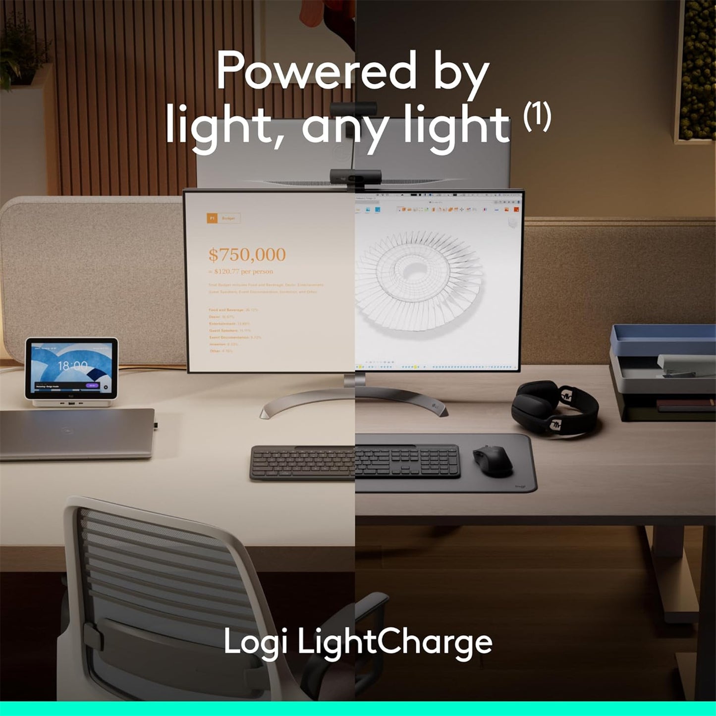 Logitech Signature Solar+ Wireless Keyboard K980 For Business