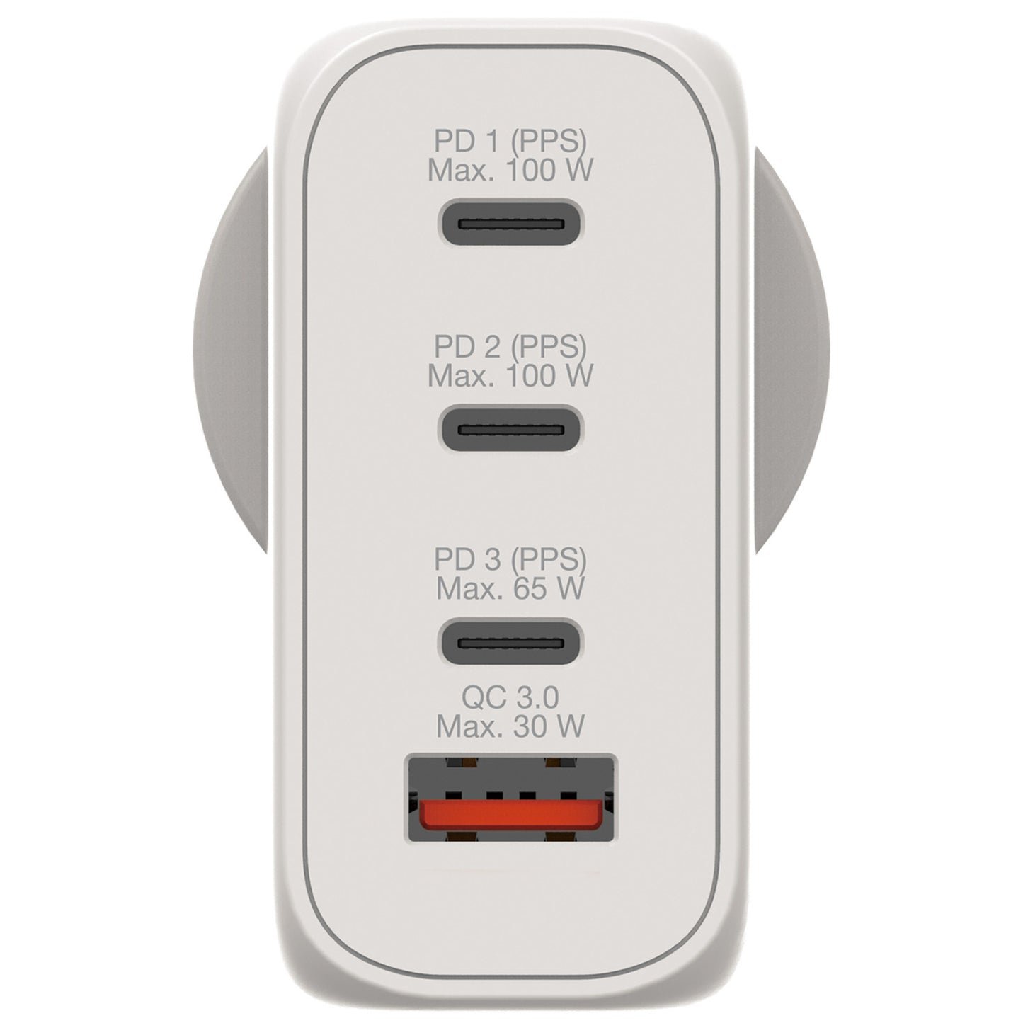 Verbatim 100W GaN Charger with 3x USB-C and 1x USB-A - White