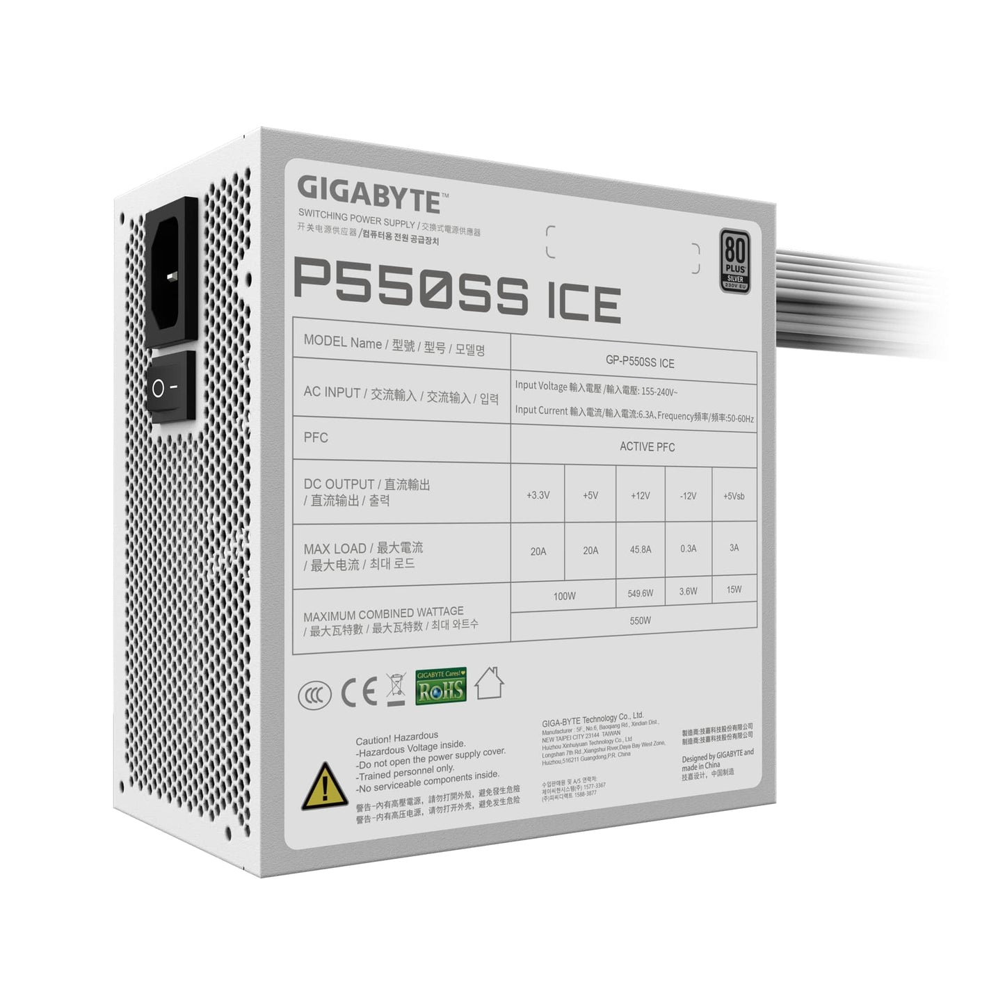 Gigabyte P550SS 550W ICE 80 Plus Silver ATX 3.0 PSU