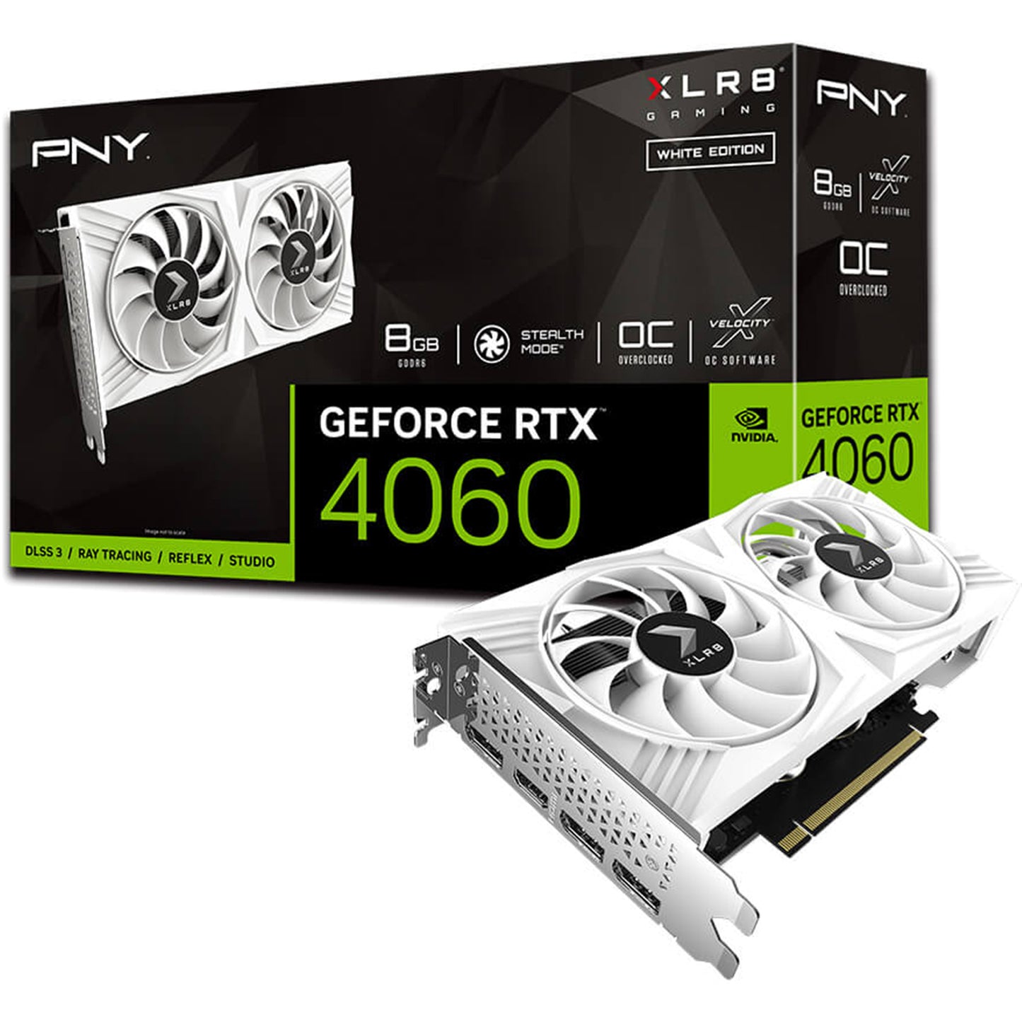 PNY NVIDIA GeForce RTX 4060 XLR8 White Graphic Card GDDR6 8GB Graphics Card