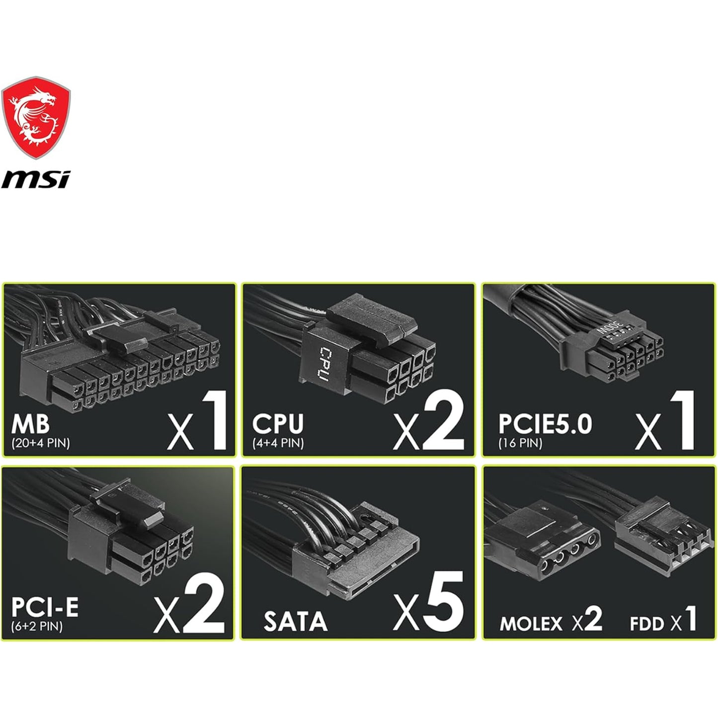 MSI MAG A750BN 750W PCIE 5.0 80 Plus Bronze 5 Year Warranty ATX PSU