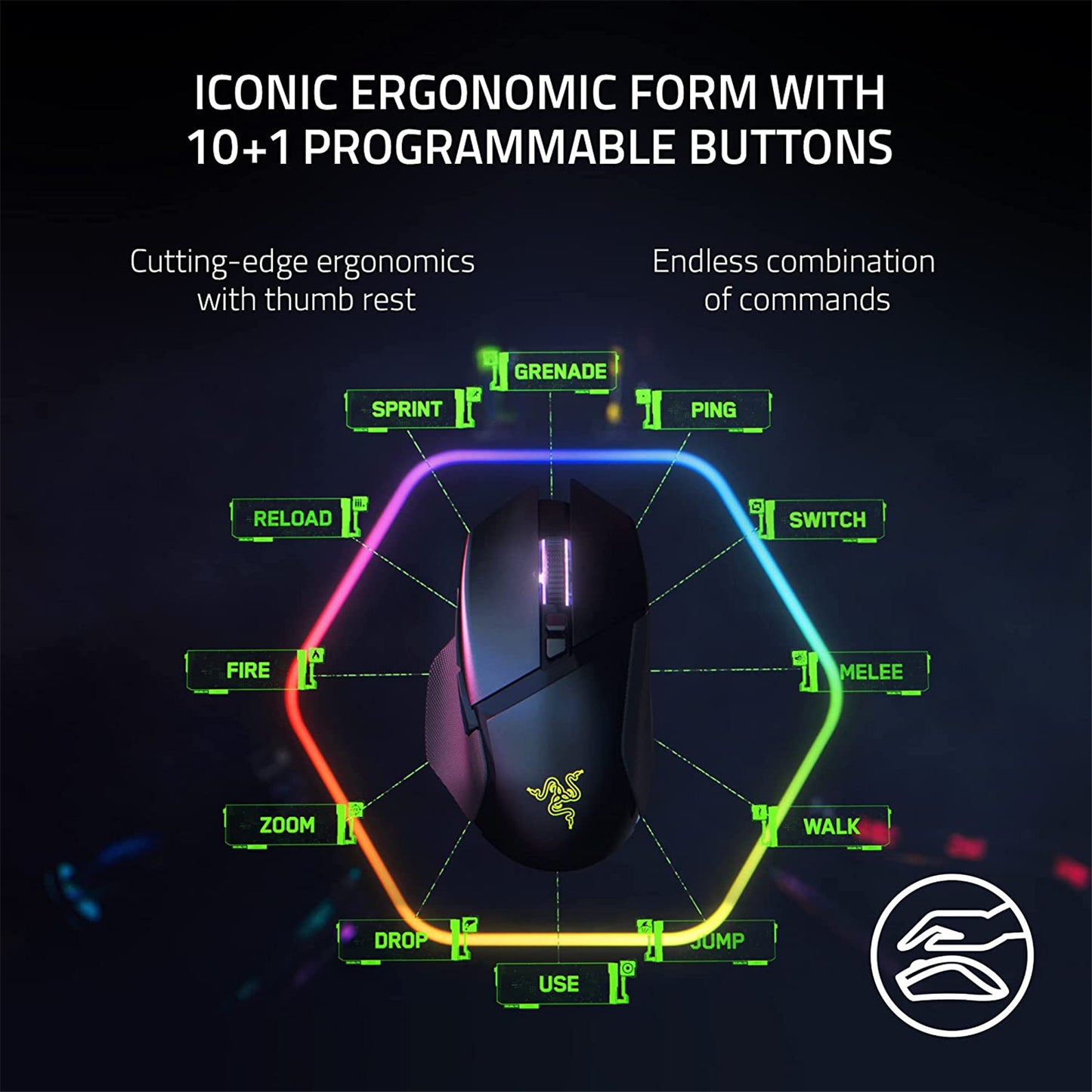 Razer Basilisk V3 Pro Ergonomic RGB Wireless Gaming Mouse