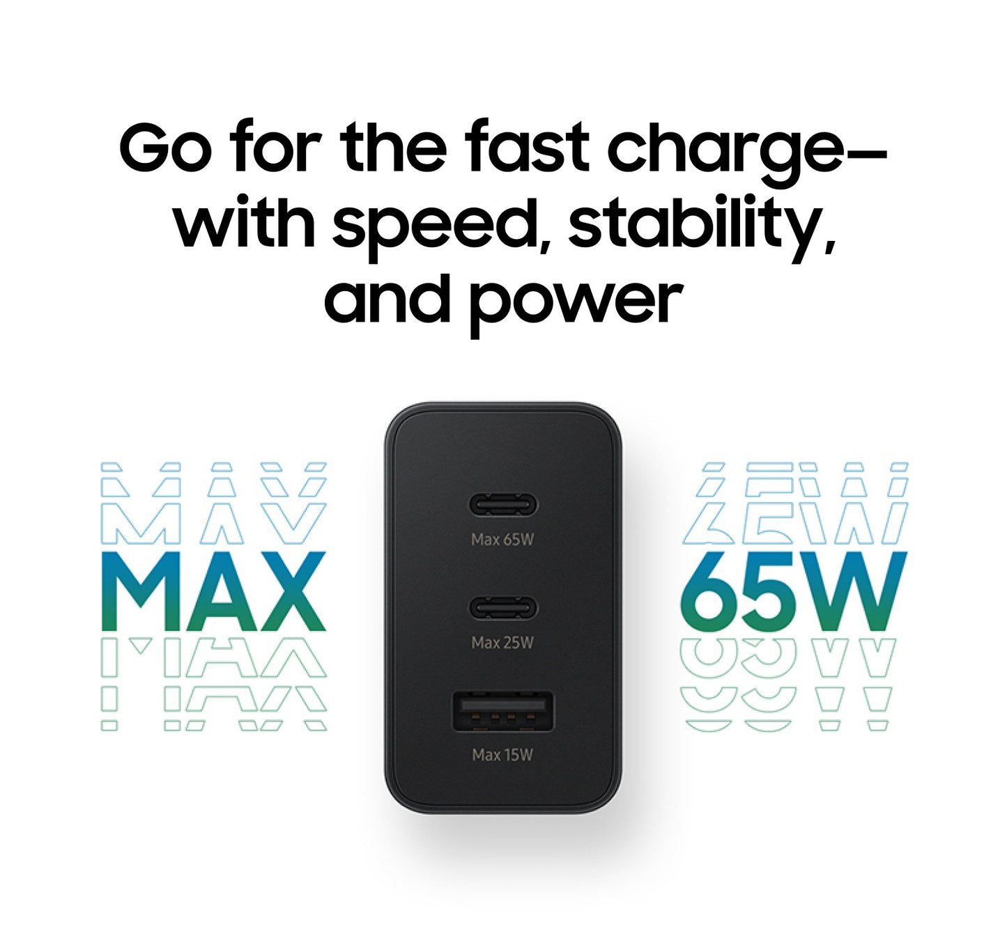 Samsung 65W USB-C PD Fast Charging Trio Wall Charger