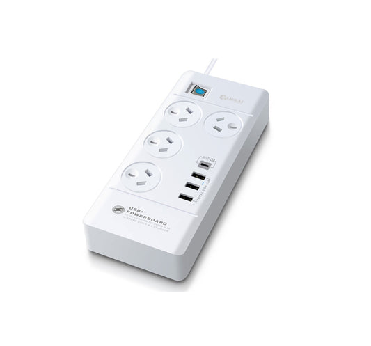 Sansai PAD-8044 4 Outlet Powerboard with USB-A & USB-C