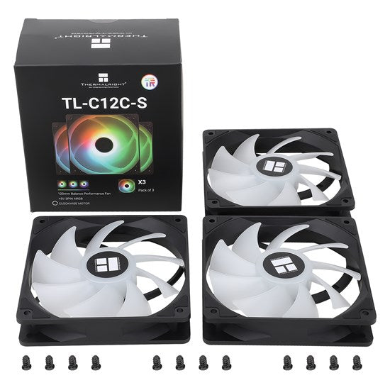 ThermalRight 3 Pack TL-C12C-S 120mm ARGB Case Cooler Fan 3Yr Wty