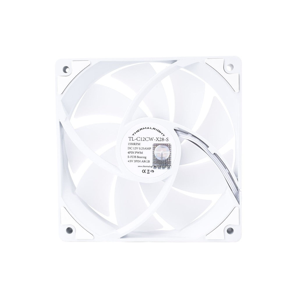 ThermalRight 3 Pack TL-C12CW-X28-S X3 120mm White ARGB Case Cooler Fan