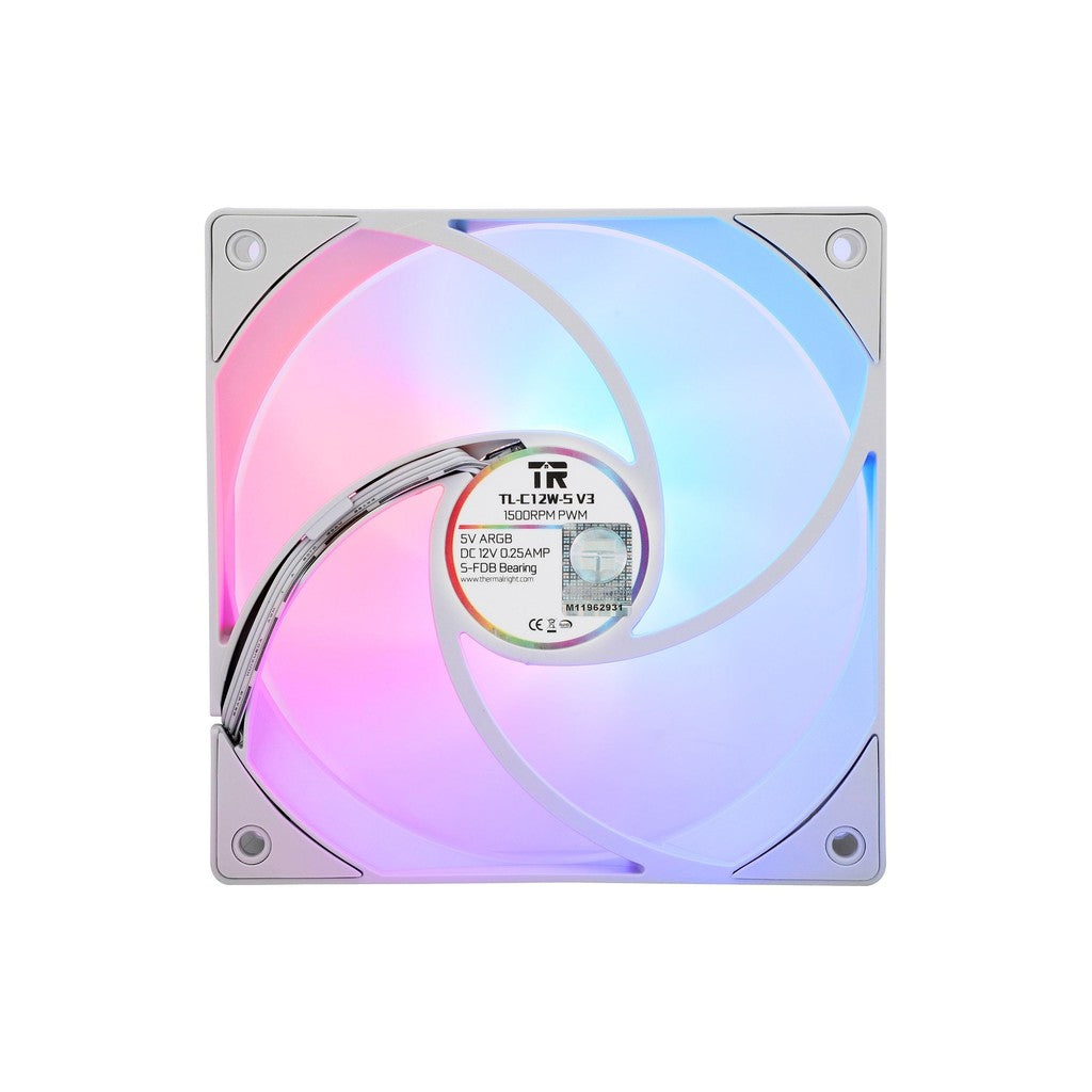 ThermalRight 3 Pack TL-C12W-S V3 120mm ARGB White Case Cooler Fan