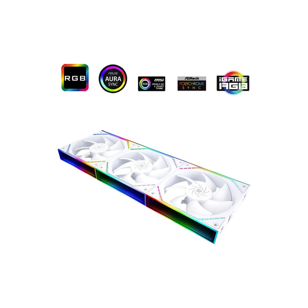 [Box Damaged] ThermalRight TL-M12QW X3 120mm Wireless White ARGB Case Fan Pack