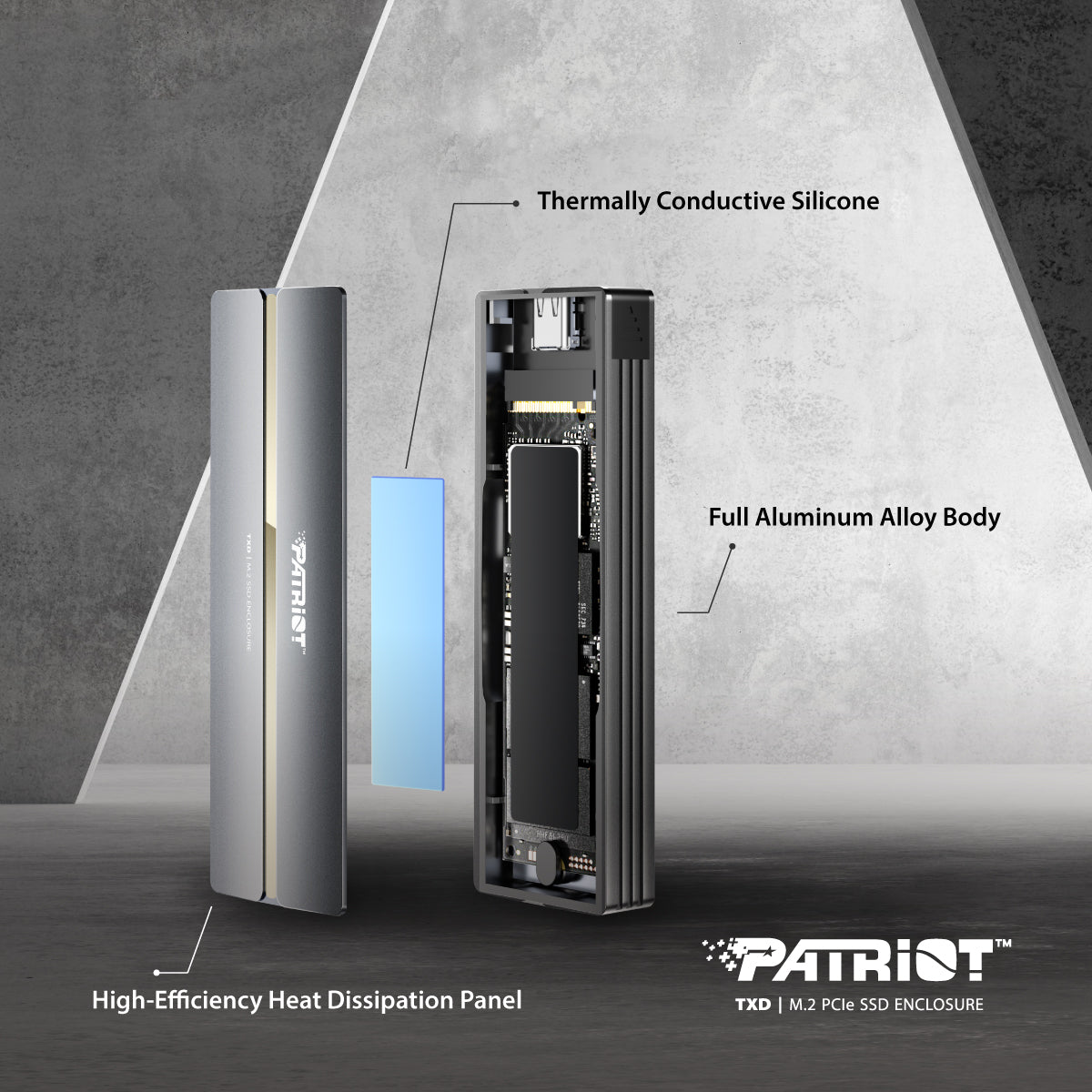 Patriot TXD USB3.2 Gen2 External PCIe M.2 SSD Enclosure