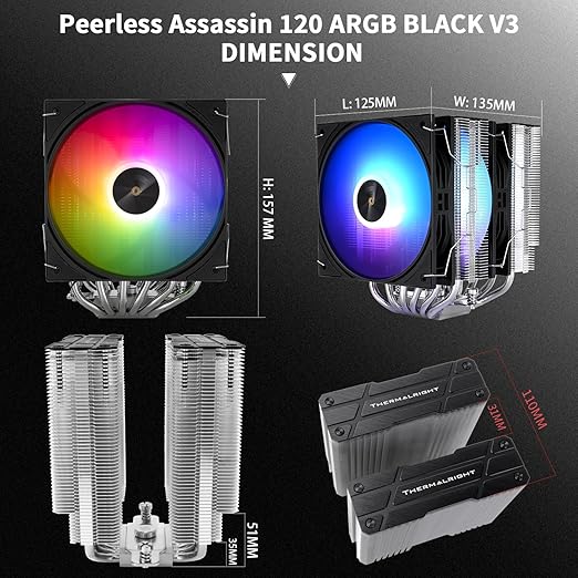 Thermalright Peerless Assassin 120 ARGB BLACK V3 CPU Cooler