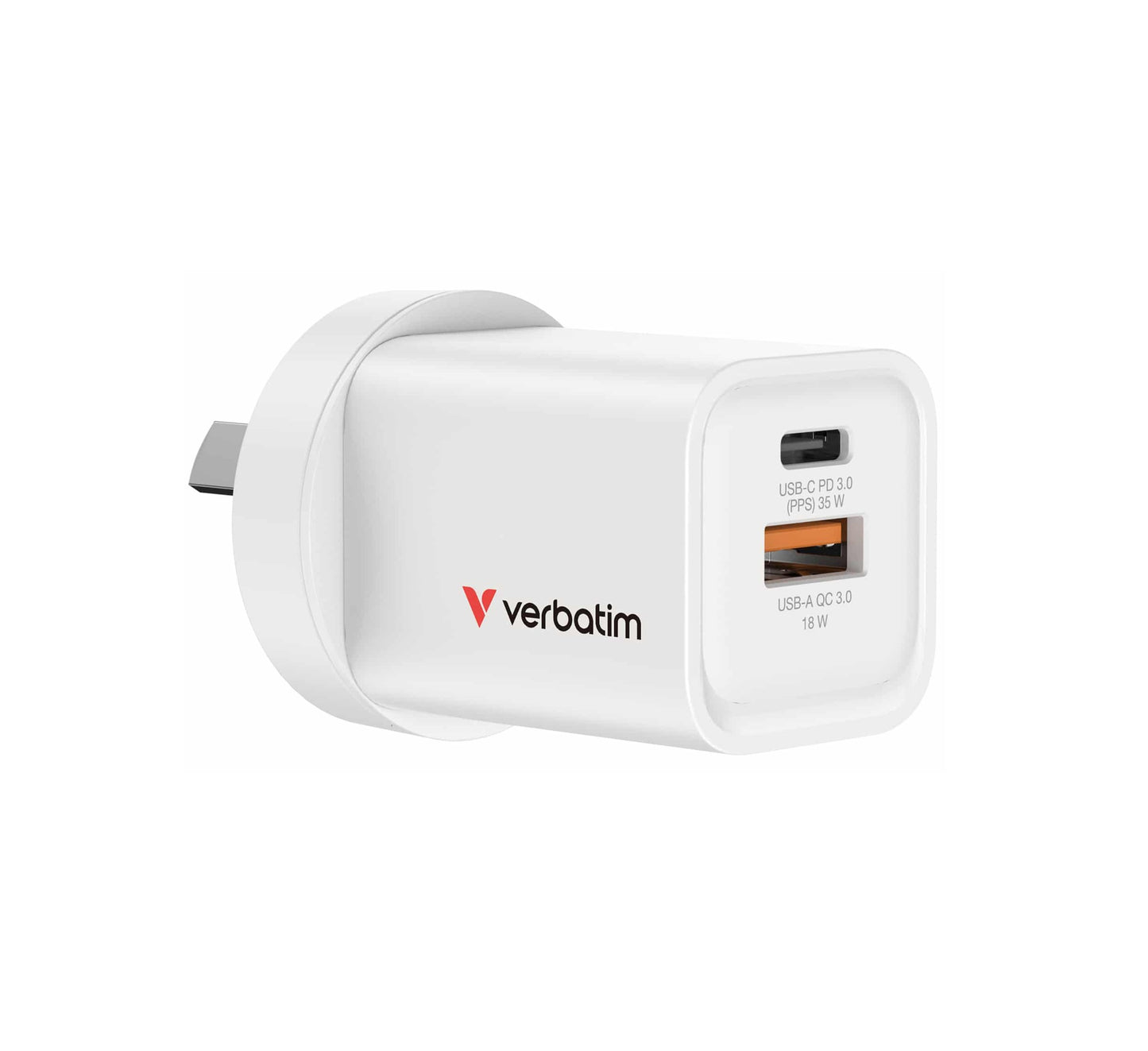 Verbatim 2 Port 35W USB-A / C GaN Charger - White