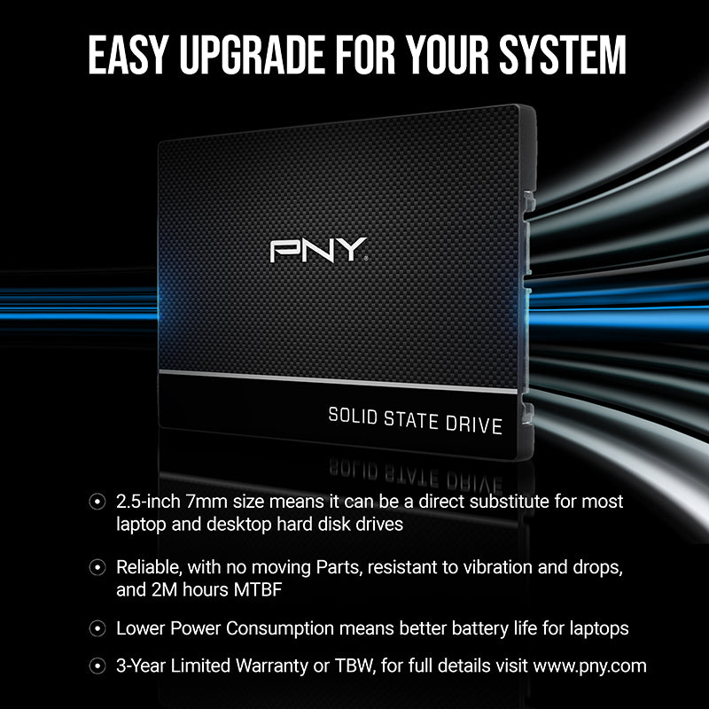 PNY CS900 500GB SSD SATA 2.5" 3Yr Wty