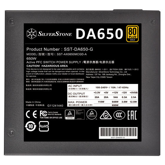 Silverstone DA650-G 650W Gold Modular ATX PSU