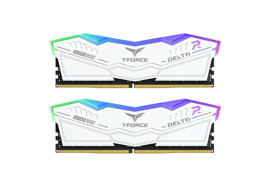 32GB (2x16) 6000mhz CL38 TeamGroup T-Force Delta RGB White DIMM DDR5 RAM