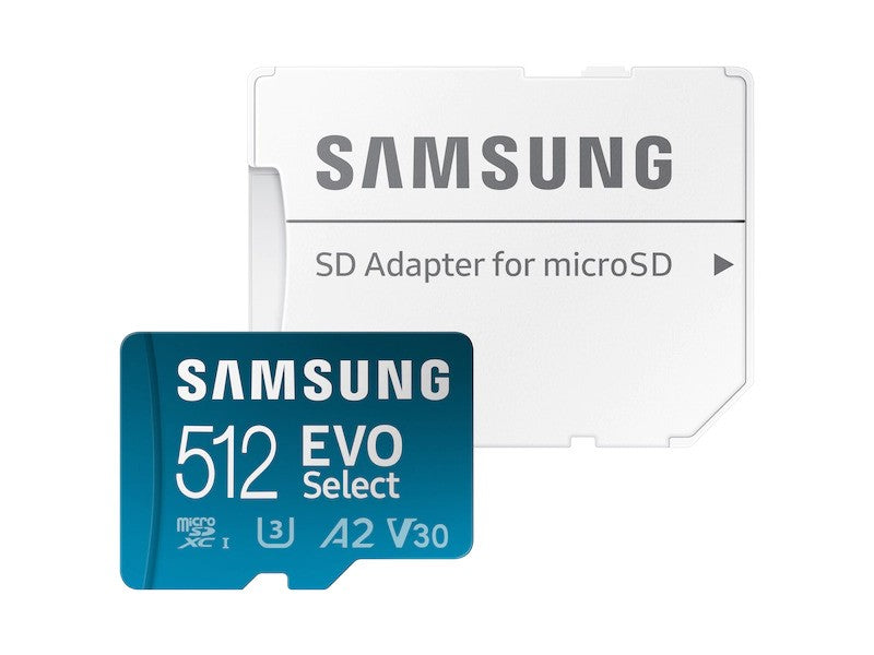 Samsung EVO Select 512GB microSD Card with Adapter 10Yr Wty