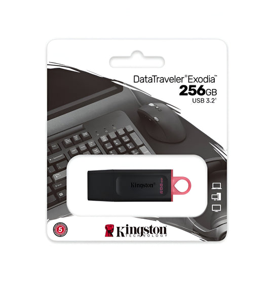 Kingston Data Traveler Exodia 256GB USB 3.2 Flash Drive 5Yr Wty