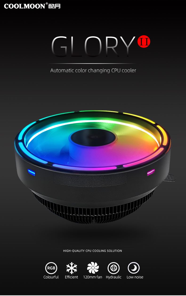 COOLMOON GLORY II RGB 3Pin CPU Air Cooler