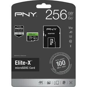 PNY Elite-X 256GB microSD Card with Adapter 5 Yr Wty