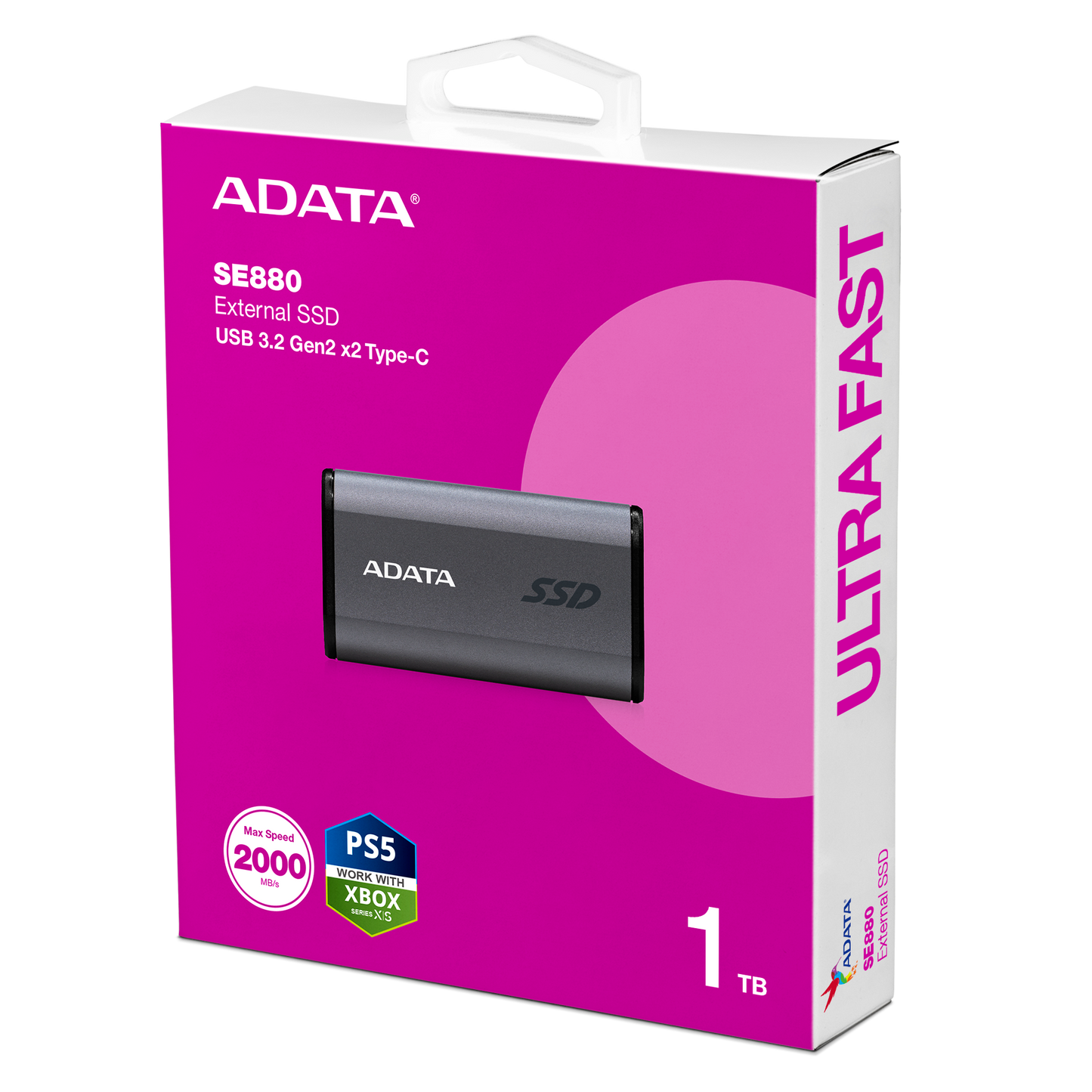 ADATA SE880 USB3.2 Gen2 1TB Type-C External SSD 5Yr Wty