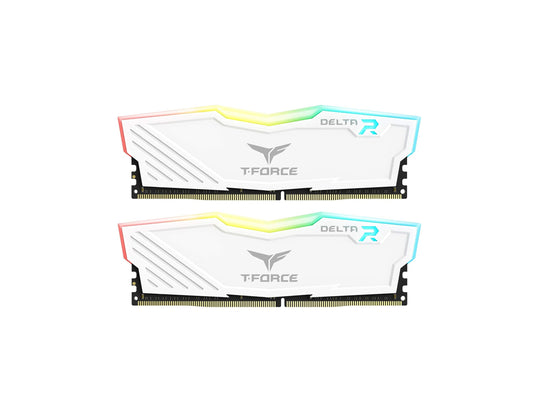 16GB (2x8) 3200mhz CL16 TeamGroup T-Force Delta RGB DIMM DDR4 RAM - White