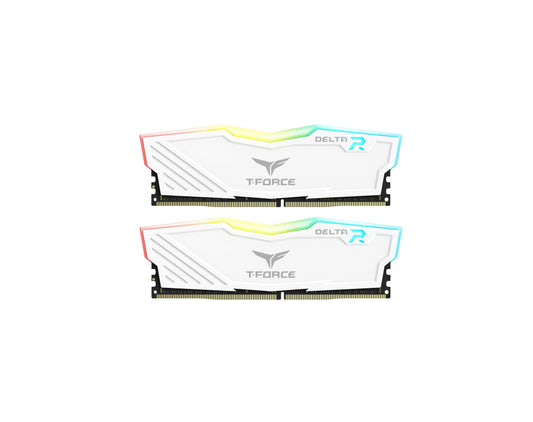 16GB (2x8) 3200mhz CL16 TeamGroup T-Force Delta RGB White DIMM DDR4 RAM