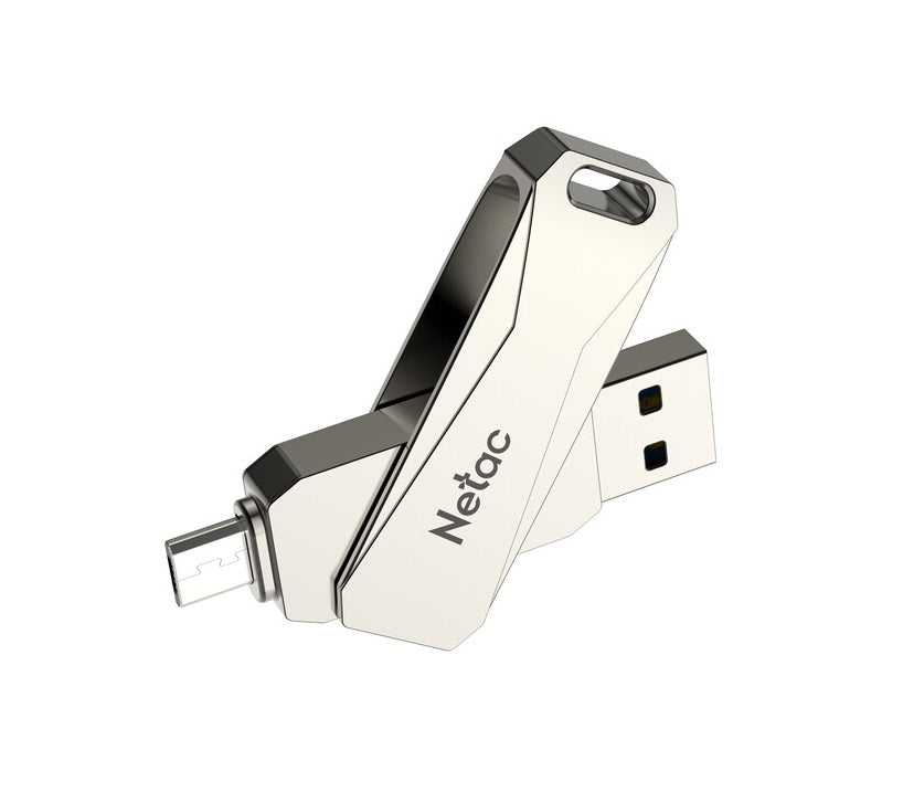 Netac U381 64GB USB 3.0 + Micro-USB Dual Flash Drive 5Yr Wty